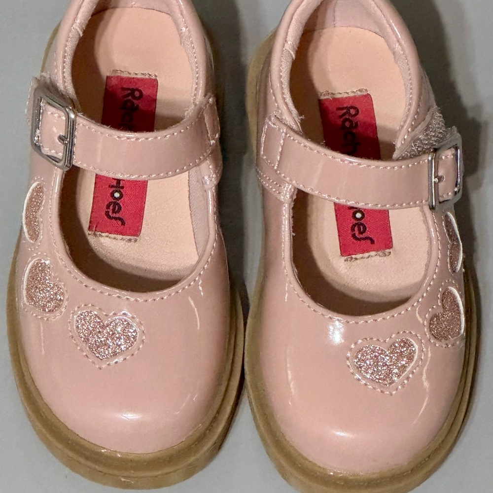 Pink Glitter Heart Kids Shoes, Rachel Shoes, Size 5 - Picture 1 of 4